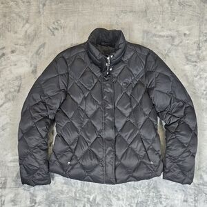 Eddie Bauer EB 650 Goose Down Quilted Puffer Jacket Woman's Size Large Black